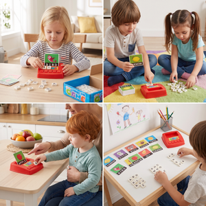 Interaktives Rechtschreib- und Wortzuordnungsspiel – Lernspielzeug zur Lese- und Schreibförderung für Vorschulkinder mit Bildkarten und Buchstabenplättchen