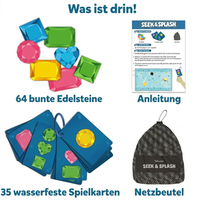 Unterwasser-Such- und Findespiel mit bunten Edelsteinen