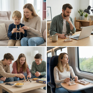 Handgemachtes Holz-IQ-Puzzle mit Seil – Denkspiel für die ganze Familie