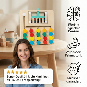 Vierfarben Logik Sortierspiel aus Holz – Montessori Lern- & Denkspiel für Kinder