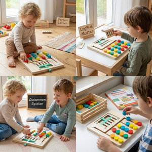 Vierfarben Logik Sortierspiel aus Holz – Montessori Lern- & Denkspiel für Kinder
