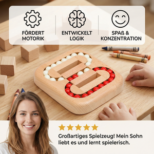 Handgemachtes Pädagogisches Drehbohnen-Fingerspiel – Holz-Denkspiel für Kinder