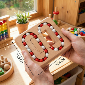 Handgemachtes Pädagogisches Drehbohnen-Fingerspiel – Holz-Denkspiel für Kinder