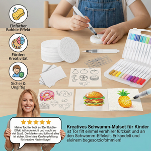 Kreatives Schwamm-Malset für Kinder – DIY Kunstset mit Bubble-Effekt