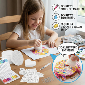 Kreatives Schwamm-Malset für Kinder – DIY Kunstset mit Bubble-Effekt