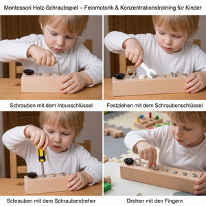 Montessori Holz-Schraubspiel – Feinmotorik & Konzentrationstraining für Kinder