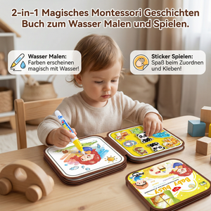 2in1 Magisches Montessori Geschichten Buch zum Wasser Malen und Spielen