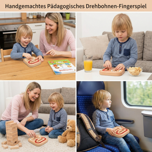 Handgemachtes Pädagogisches Drehbohnen-Fingerspiel – Holz-Denkspiel für Kinder