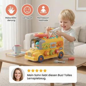 7in1 Montessori Schraubbus – Bau- & Motorik Lernspielzeug zum Zerlegen und Zusammenbauen