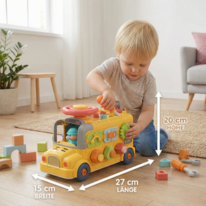7in1 Montessori Schraubbus – Bau- & Motorik Lernspielzeug zum Zerlegen und Zusammenbauen