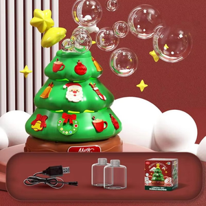 Musik Seifenblasen Weihnachtsbaum mit Sticker zum Dekorieren