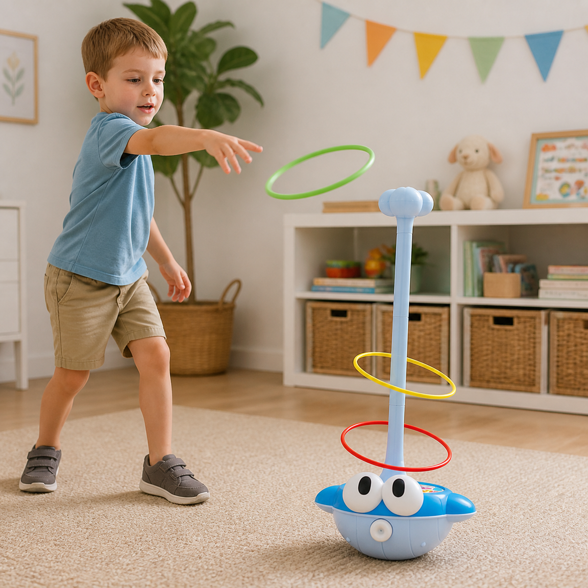 3-in-1-Lern- & Aktivitätsspiel – Ringwurf, Basketball & Klettball