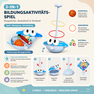 3-in-1-Lern- & Aktivitätsspiel – Ringwurf, Basketball & Klettball