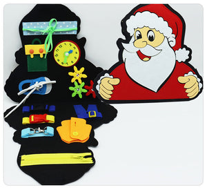 Montessori Beschäftigunsbuch im Weihnachtsmann Design