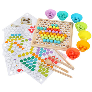 Montessori Holzperlen Sortierspiel