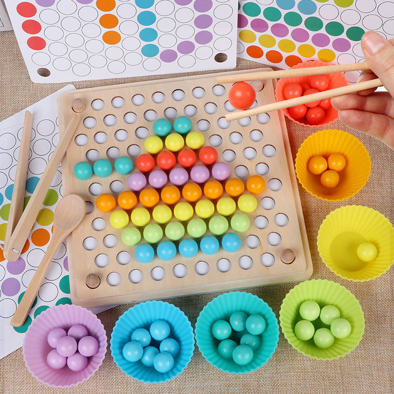 Montessori Holzperlen Sortierspiel