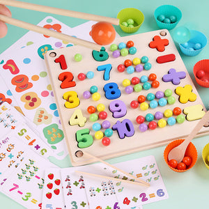 Montessori Holzperlen Sortierspiel