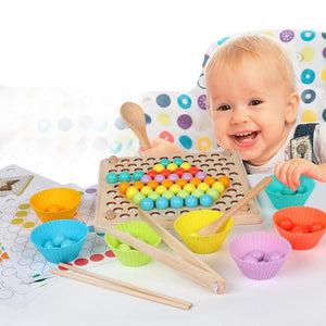 Montessori Holzperlen Sortierspiel