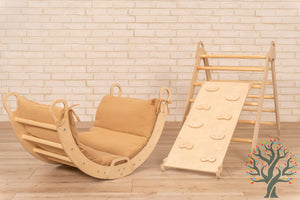 Kletter-Set 3in1 (Large) - Klappbarer Kletterbogen, Rutsche, Kletterdreieck - Spaß und Abenteuer für Kinder ab 2 Jahren - Förderung der Motorik