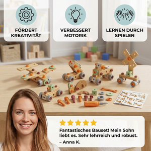 Kinder Werkzeug-Set zum Schrauben & Bauen – Lernspiel mit Zubehör