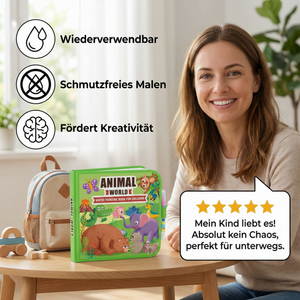 Magisches Wasser-Malbuch – Wiederverwendbares Kleckerfreies Malbuch für Kinder
