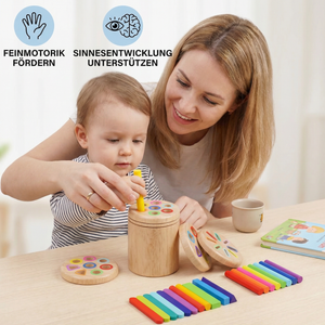 Montessori Farb- & Formen Sortierspiel aus Holz – Lernspiel für Feinmotorik & Sinnesförderung
