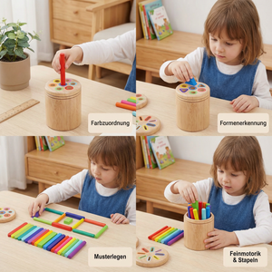 Montessori Farb- & Formen Sortierspiel aus Holz – Lernspiel für Feinmotorik & Sinnesförderung