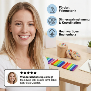 Montessori Farb- & Formen Sortierspiel aus Holz – Lernspiel für Feinmotorik & Sinnesförderung