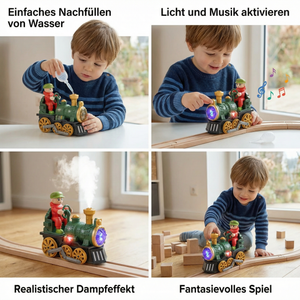 Niedliche Spielzeug-Dampflok mit Licht, Musik & Dampfeffekt