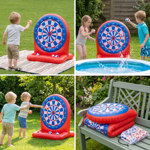 Aufblasbares Wasser-Zielspiel mit Darts – Outdoor-Wurfspiel für den Garten