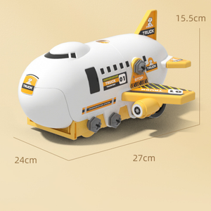 DIY-Spielset „Flugzeug-Transport-Lkw“ mit Baufahrzeugen