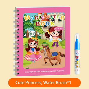 Magisches selbstlöschendes Wassermalbuch-Set für Kinder mit Wasserpinsel