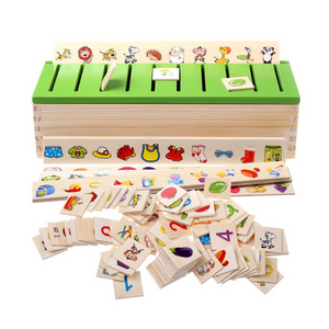 Montessori Holzbox zum Sortieren Lernen