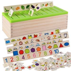 Montessori Holzbox zum Sortieren Lernen