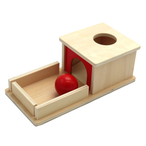 Montessori Holzbox mit Ball für Kleinkinder