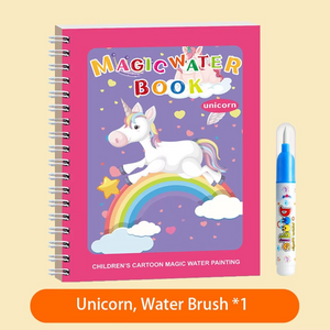 Magisches selbstlöschendes Wassermalbuch-Set für Kinder mit Wasserpinsel