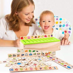 Montessori Holzbox zum Sortieren Lernen