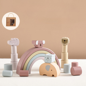 Montessori Tier und Formen Spielsteine aus Holz