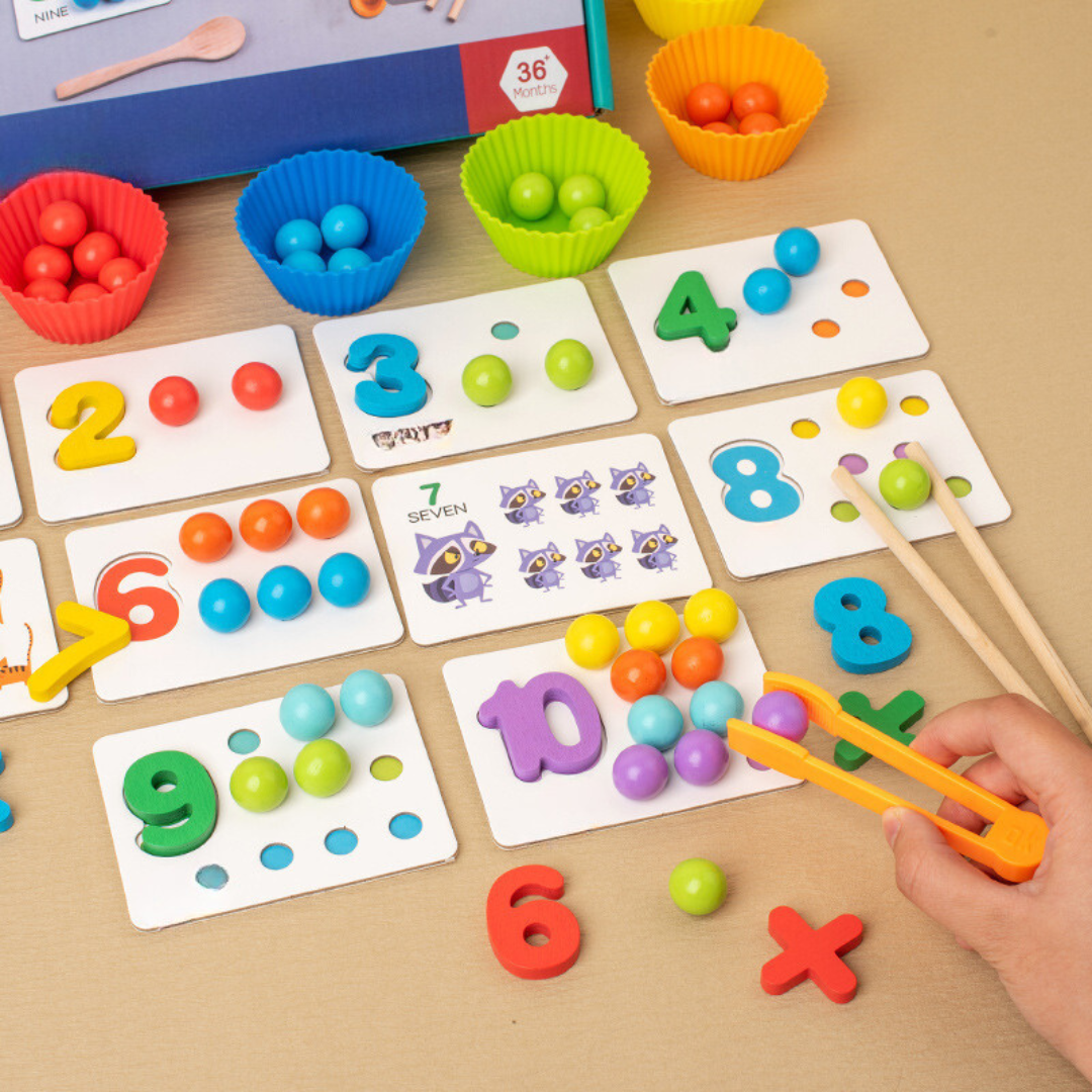 Montessori Rechnen Farben und Zahlen Lernset