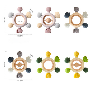 Baby Spielzeug aus Holz und Silikon fürs Zahnen