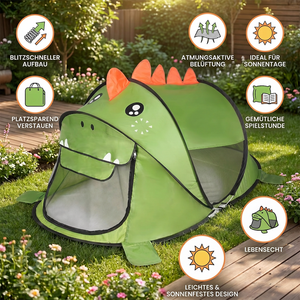 Faltbares Dino-Spielzelt für Kinder – perfekt für warme Tage & gemütliche Spielstunden