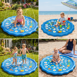 Aufblasbare Kinder-Wasserspielmatte mit Sprinkler – Outdoor Sprühspaß für Garten & Strand