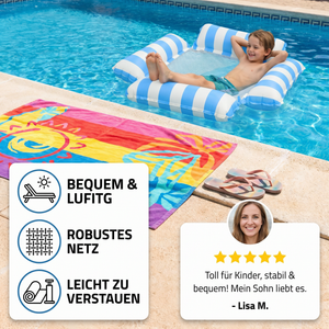 Aufblasbare Wassermatte mit Netzfläche – Komfortable Pool- & Schwimmliege