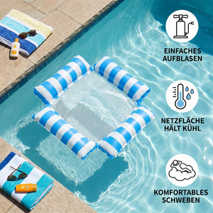 Aufblasbare Wassermatte mit Netzfläche – Komfortable Pool- & Schwimmliege