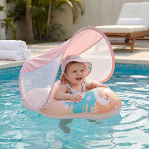 Schwan Baby-Schwimmring mit Sonnendach – Aufblasbarer Sitzring für sicheren Badespaß