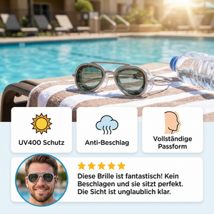 Pro Aviator Schwimmbrille – UV400 Schutz, Anti-Beschlag & Vollflächige Komfort-Passform