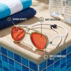 Pro Aviator Schwimmbrille – UV400 Schutz, Anti-Beschlag & Vollflächige Komfort-Passform