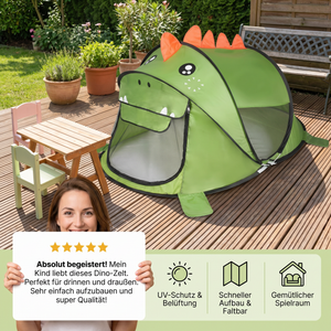 Faltbares Dino-Spielzelt für Kinder – perfekt für warme Tage & gemütliche Spielstunden