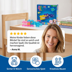Zauberhafte Gummiblockchen, weiche Bausteine für Kinder