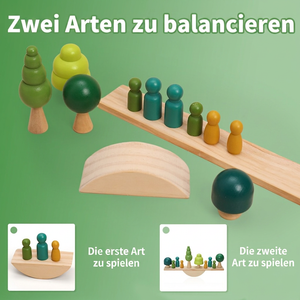 Montessori Balance-Wippe mit Holzsteinen